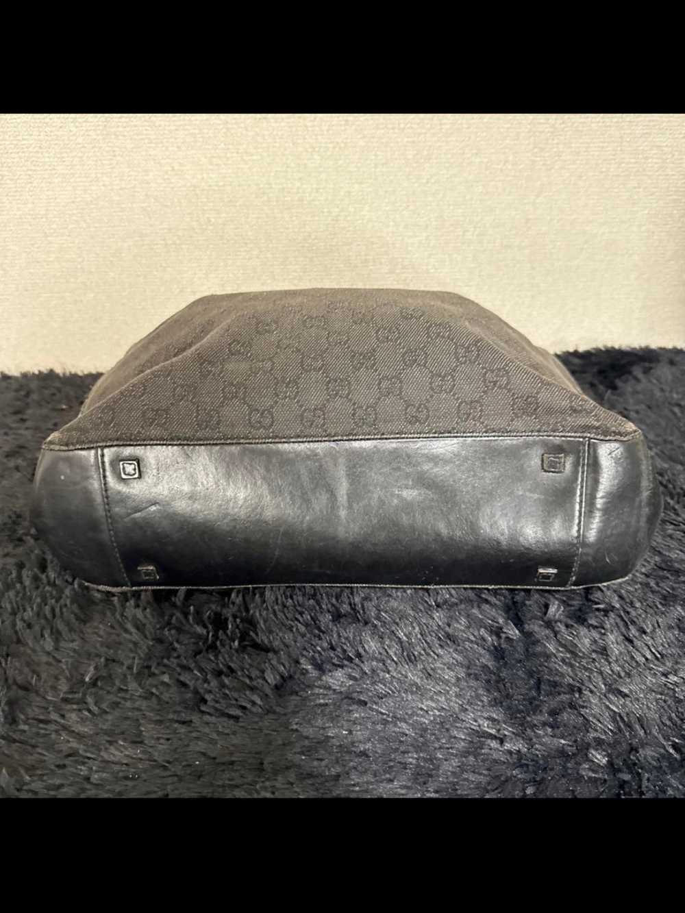 Gucci Black Monogram Tote Bag with Double Straps - Picture 7 of 10